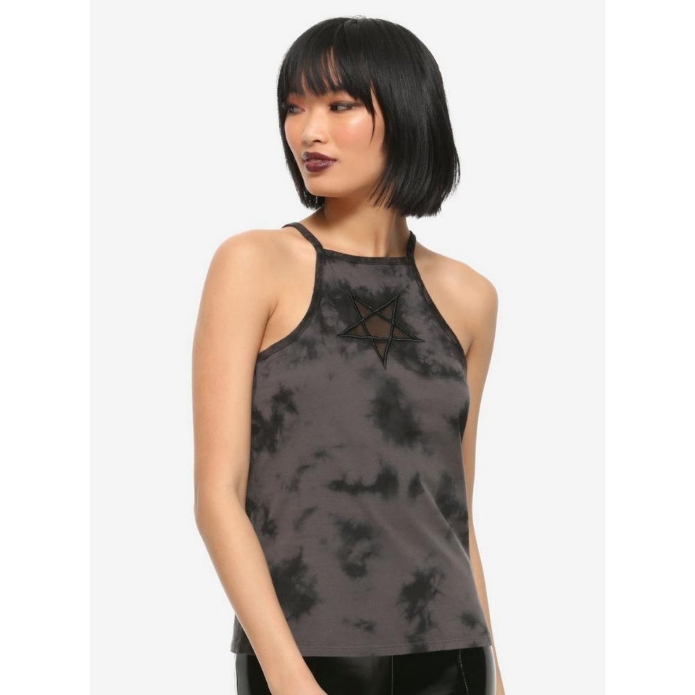 Hot Topic Black Was Star Cutout Tank